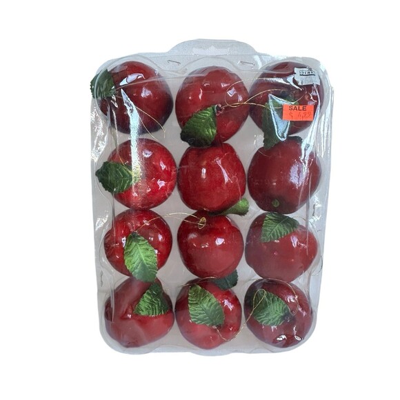 Vintage Mini Apple Ornaments Teacher Classroom Christmas Tree Farmhouse Sears - Picture 10 of 10